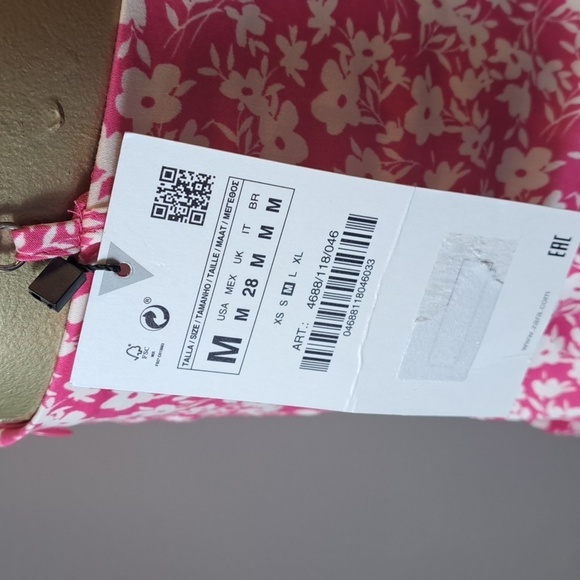 Pink Zara Flowered Print Corset Style Bodysuit - Picture 6 of 7